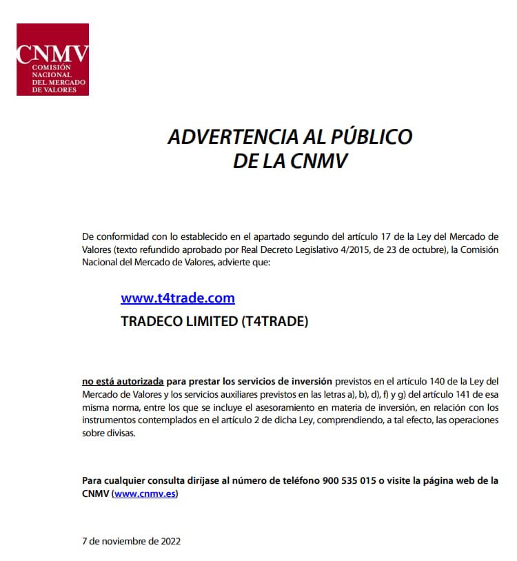 T4Trade CNMV